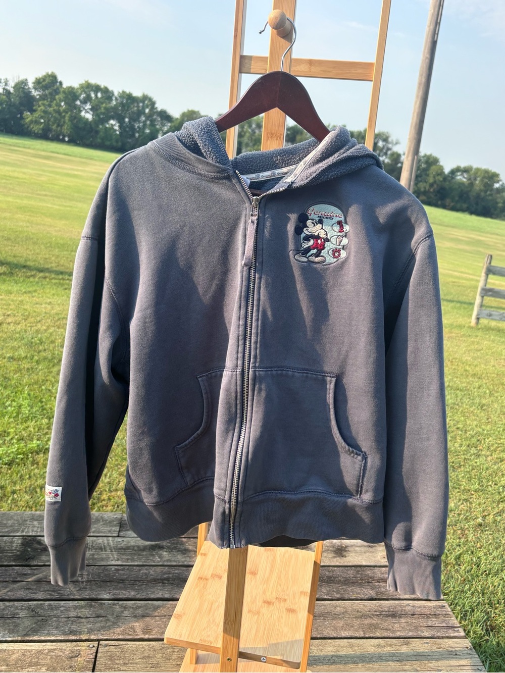 Vintage Genuine Mickey Mouse Fleece-Lined Zip-Up Hoodie